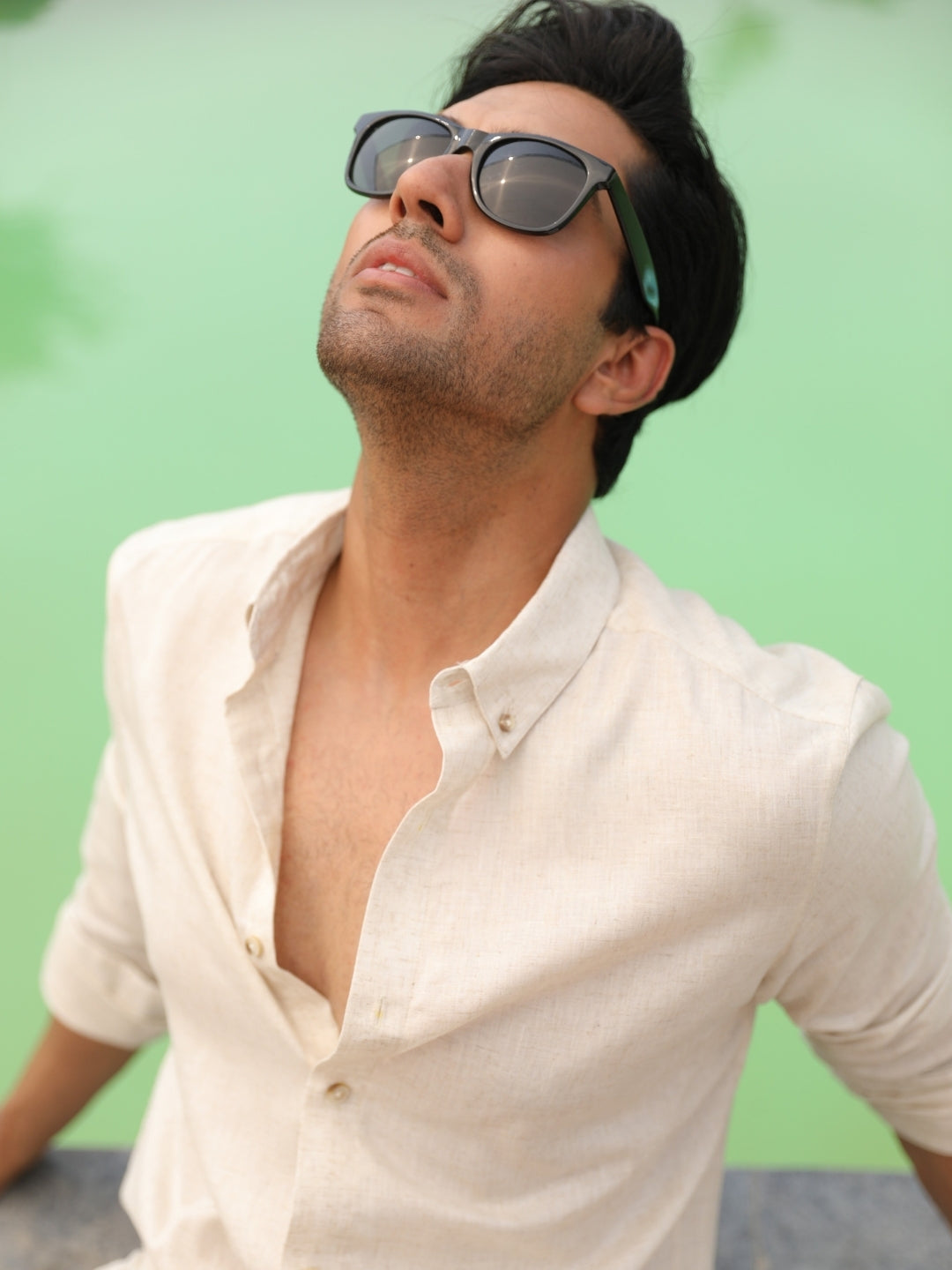 Natural Grain Ivory Linen Cotton Shirt