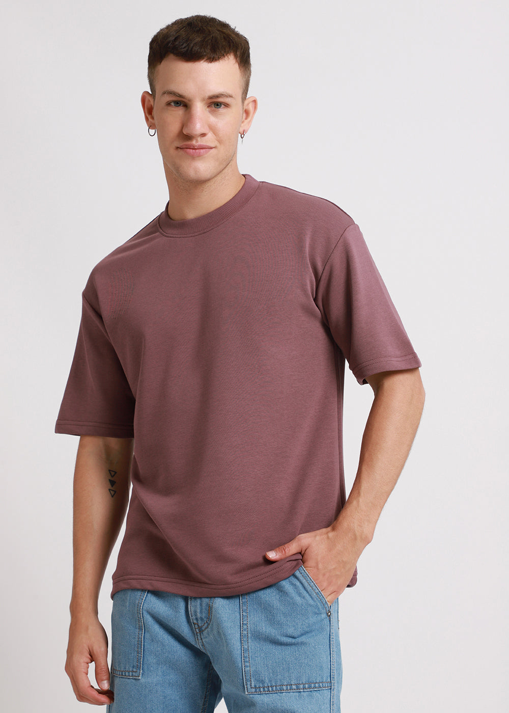 Lilac Oversized Plain Basic T-shirt