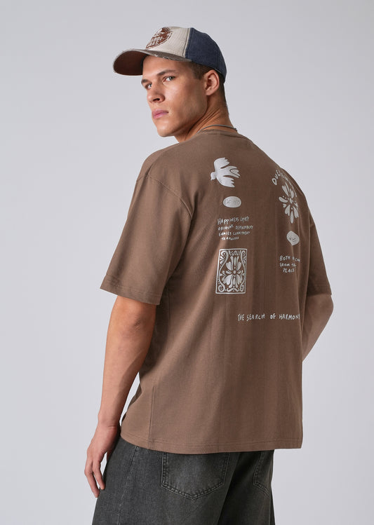 Wood Brown Oversized T-shirt