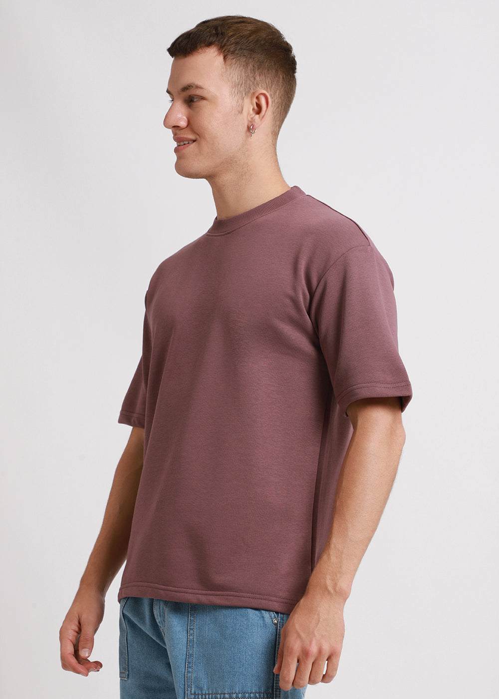 Lilac Oversized Plain Basic T-shirt