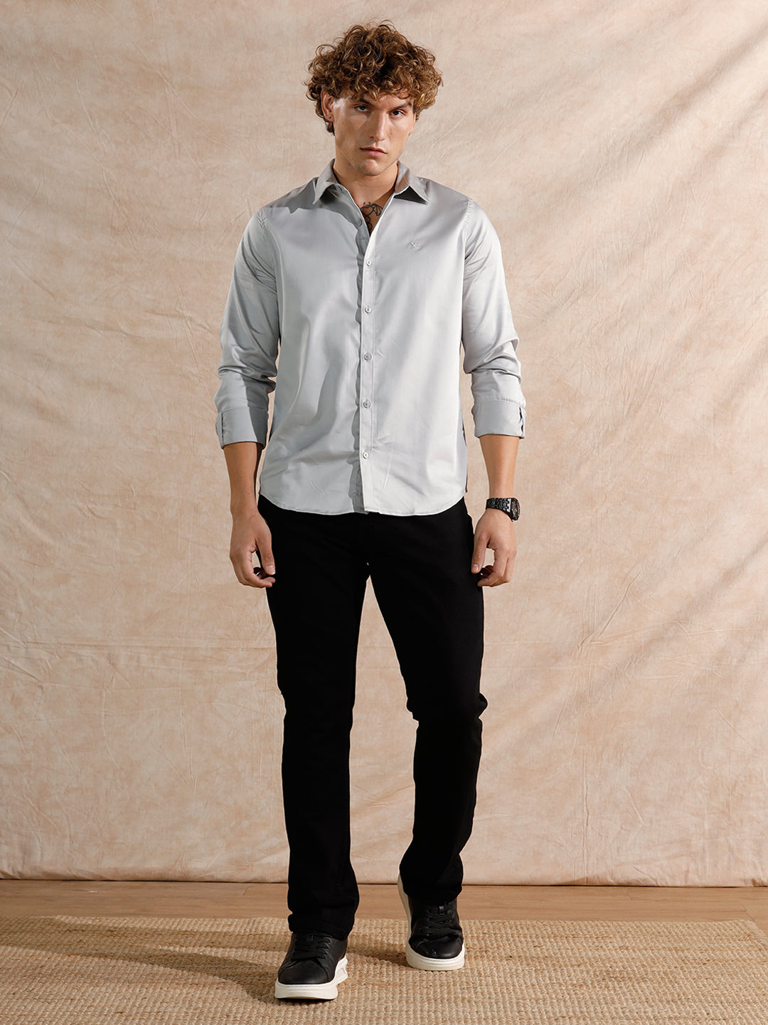 Solid Look Straight Fit Jeans | Black