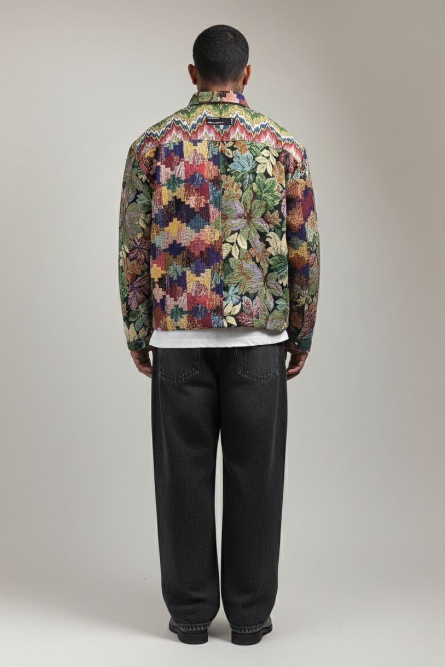 Flowers are dope // Jacquard Bomber Jacket