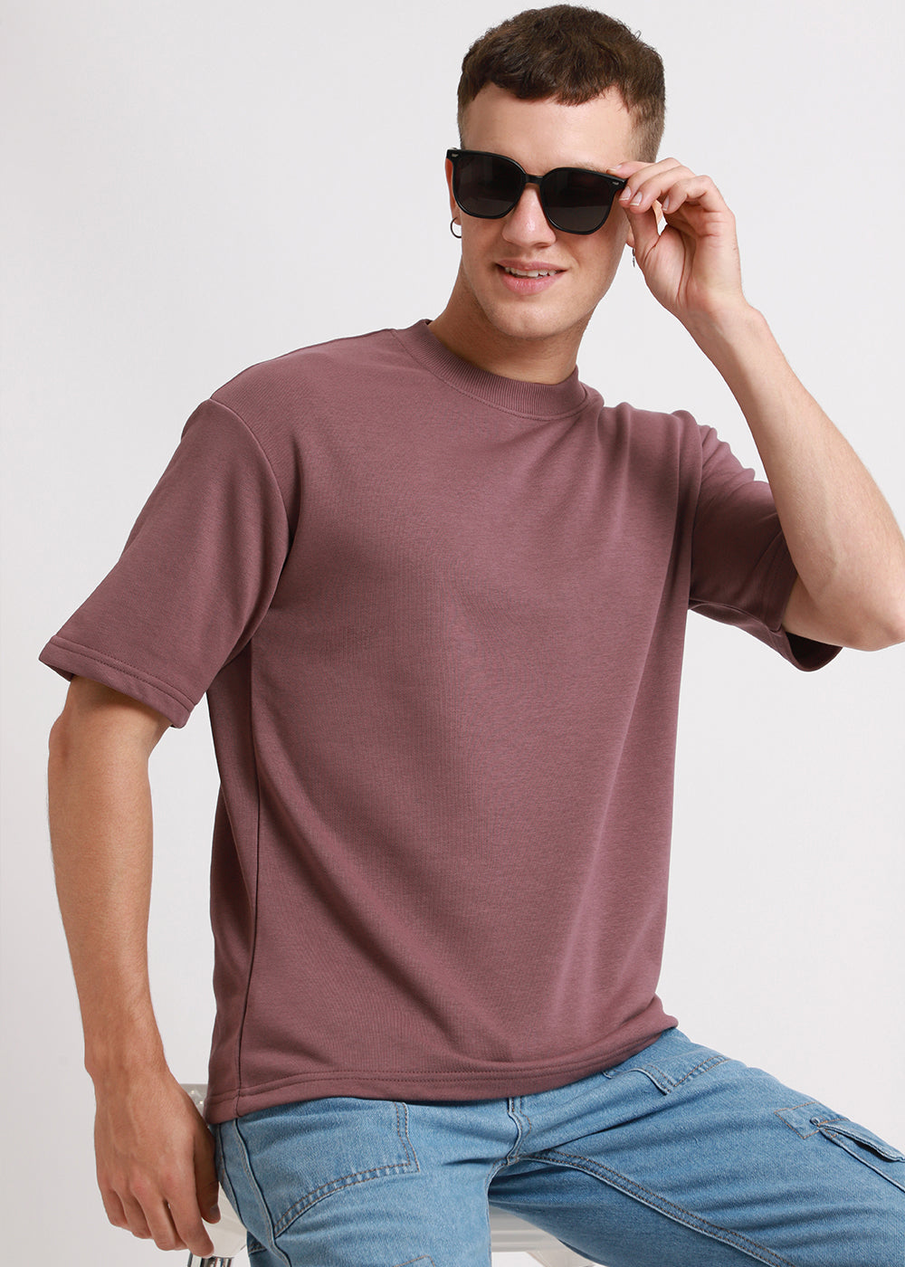 Lilac Oversized Plain Basic T-shirt