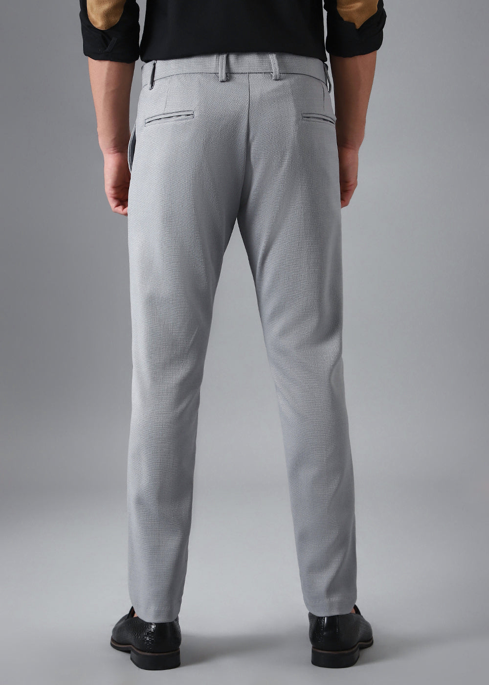 Ash Grey Blended Linen Formal Trouser