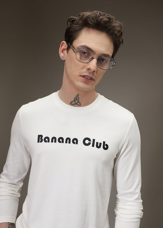 Banana Club White Plain Regular Fit T-shirt