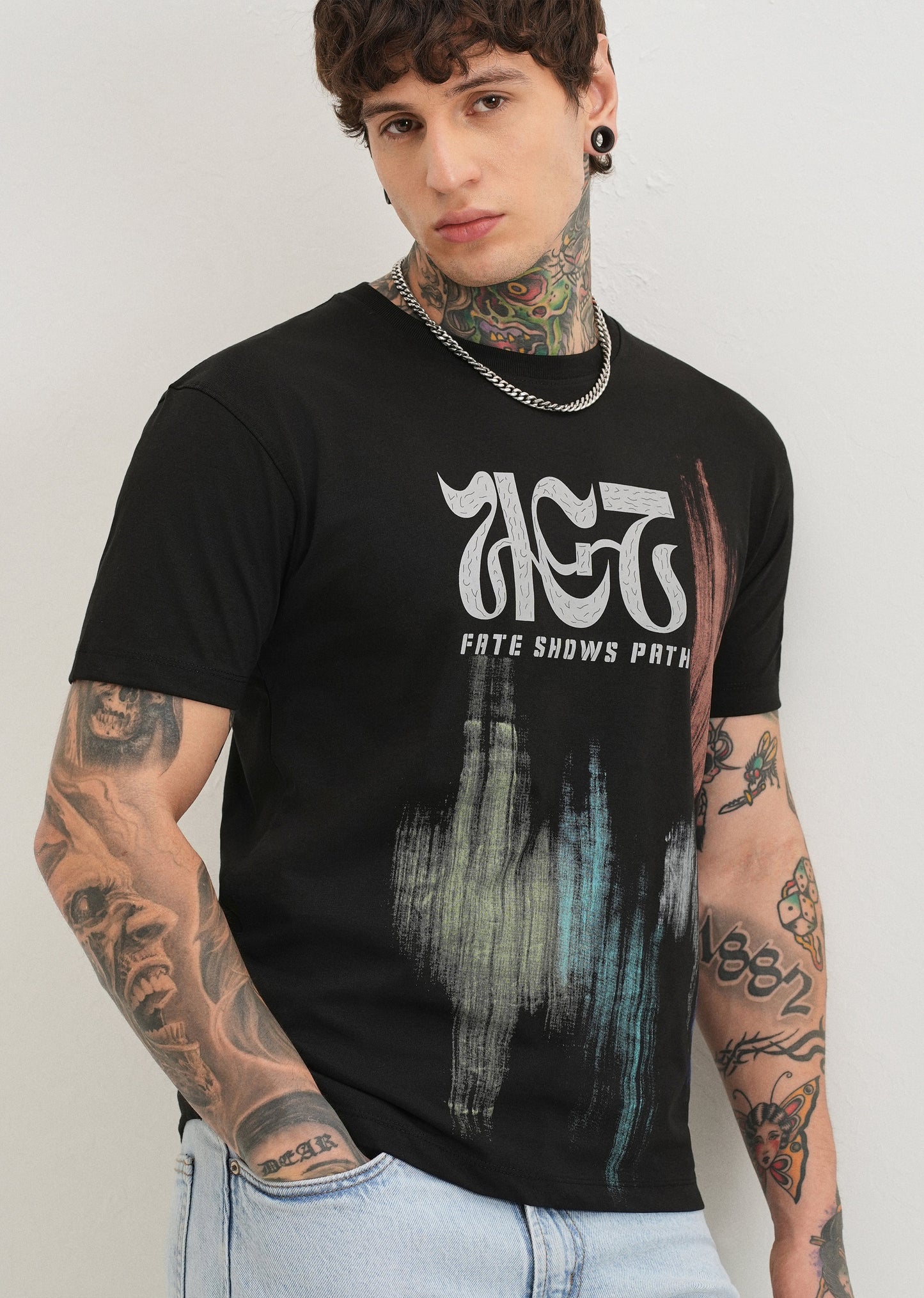 Black Graphic Printed T-shirt