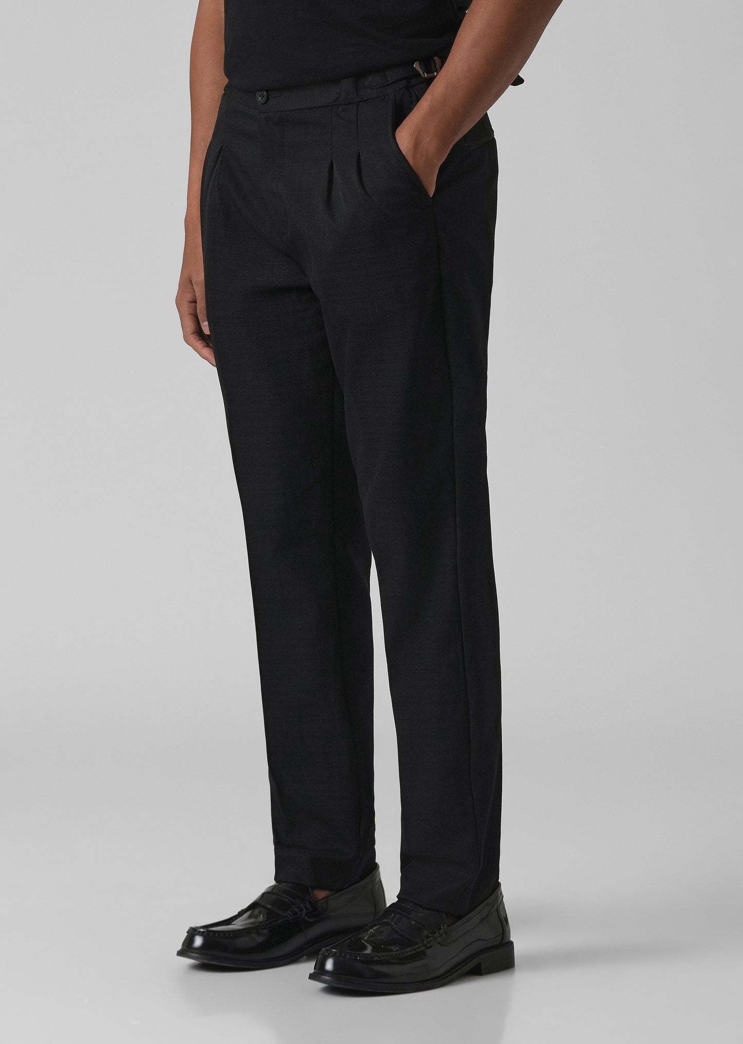 Black Pleated Gurkha Pant