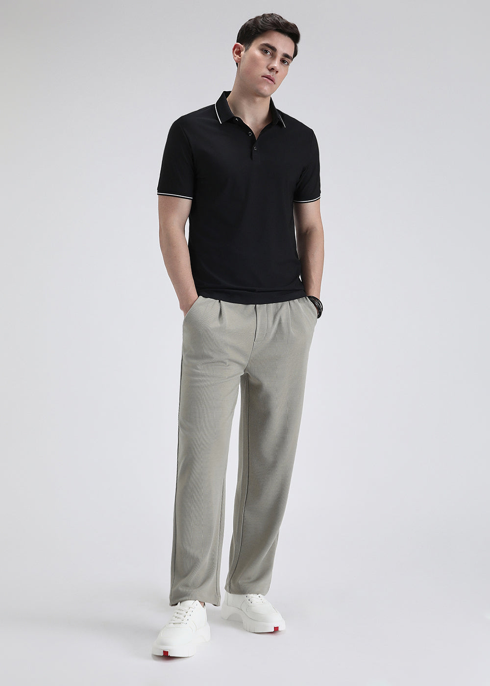 Soft Black Plain Stitchless Polo T-shirt