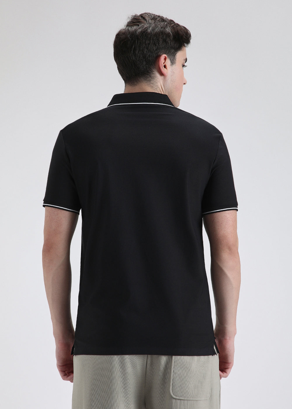Soft Black Plain Stitchless Polo T-shirt