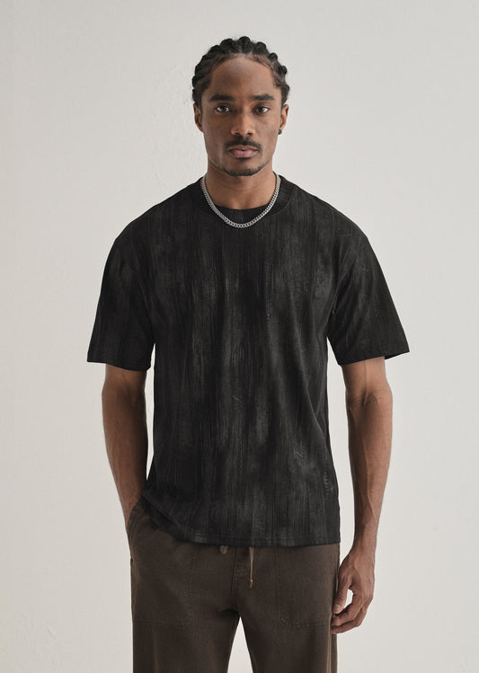 Ink Black Printed Oversized T-shirt