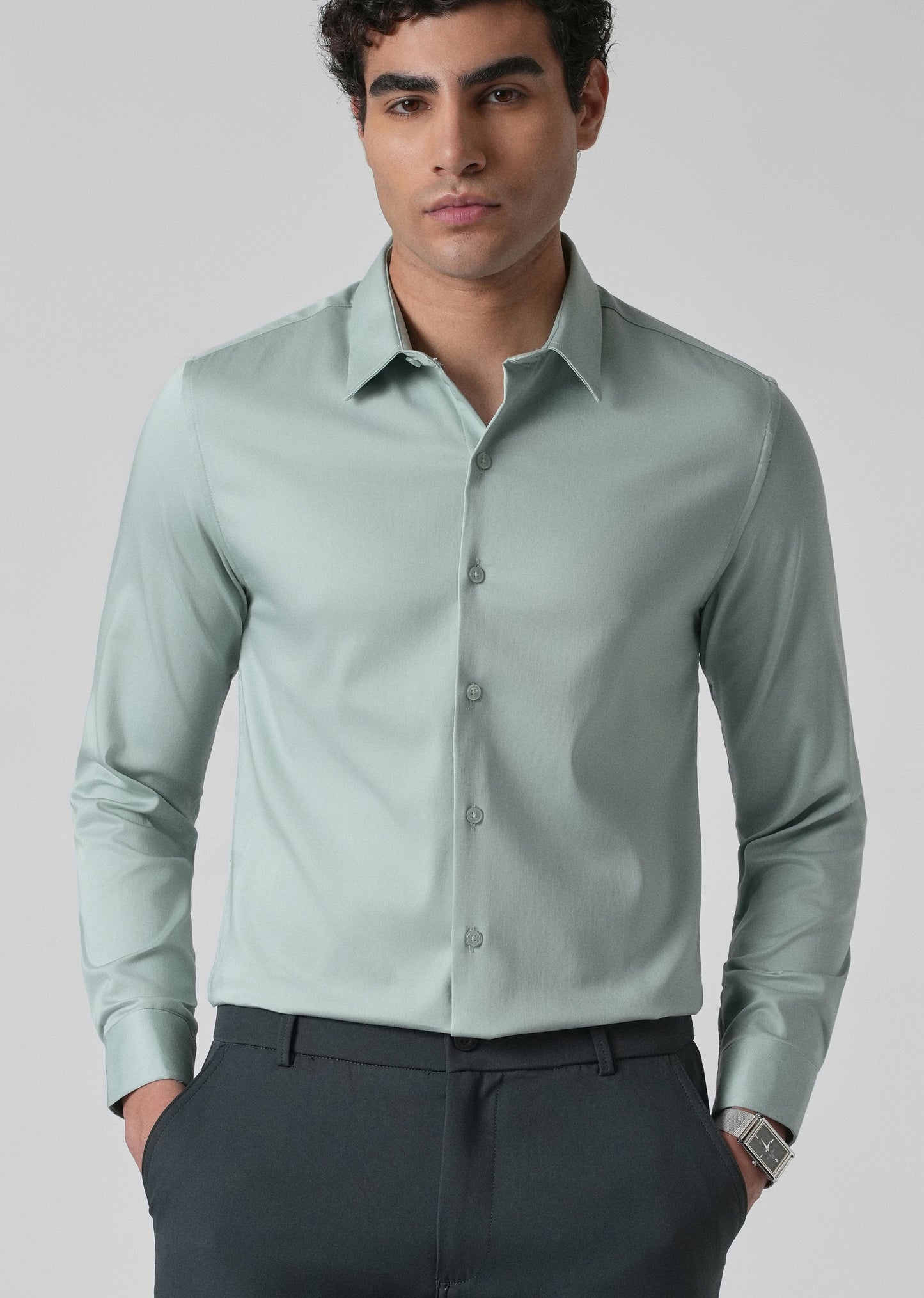 Brook Green Plain Satin Shirt