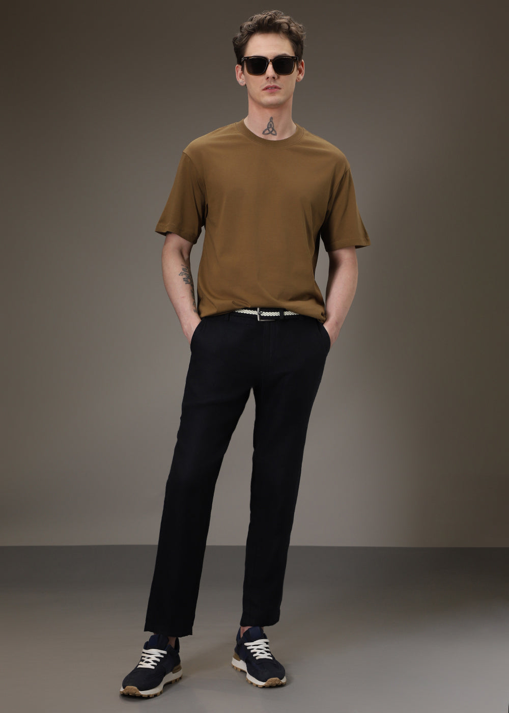 Brown Plain Basic Oversized T-shirt