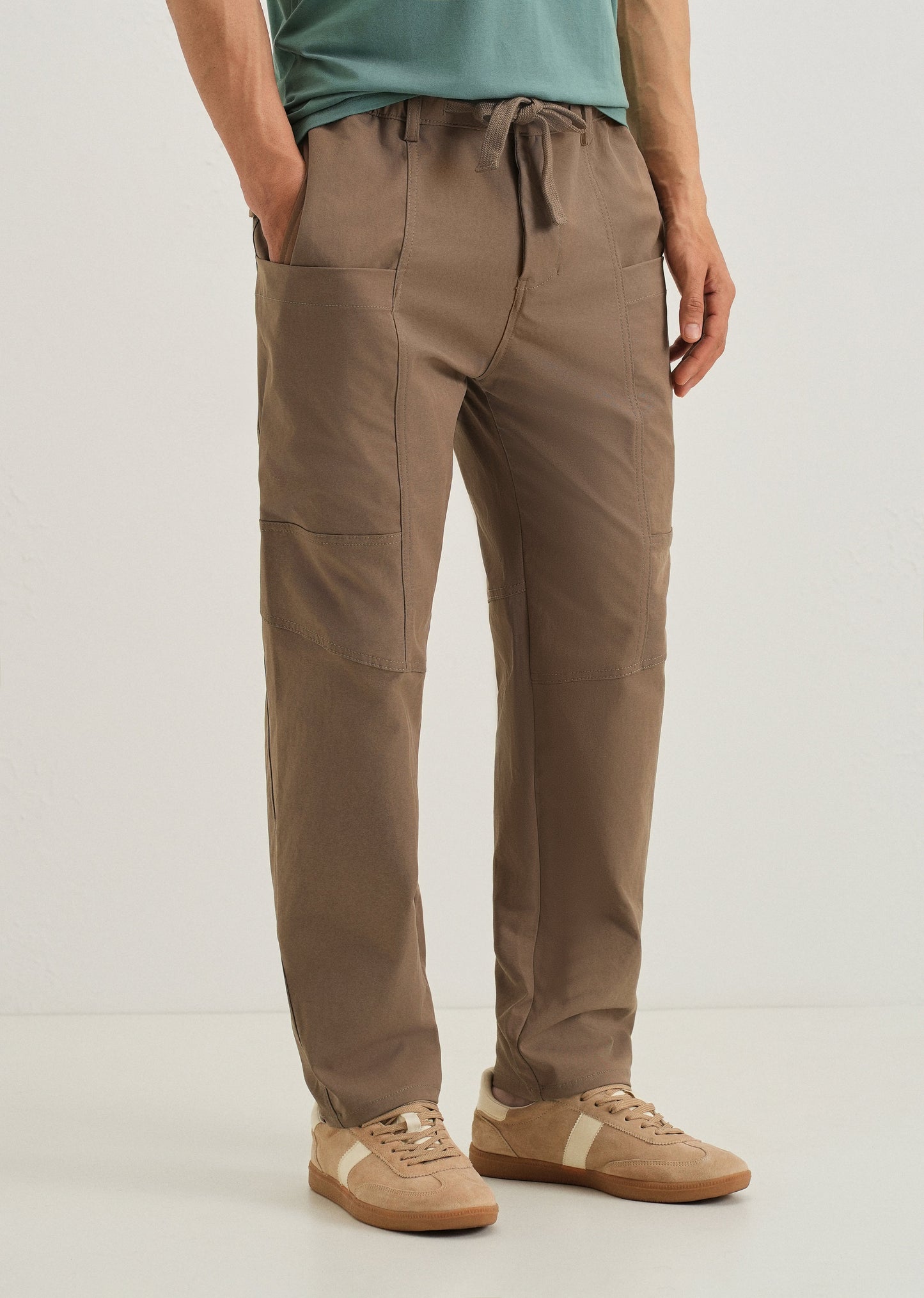 Brown Drawstring Panel Cargo
