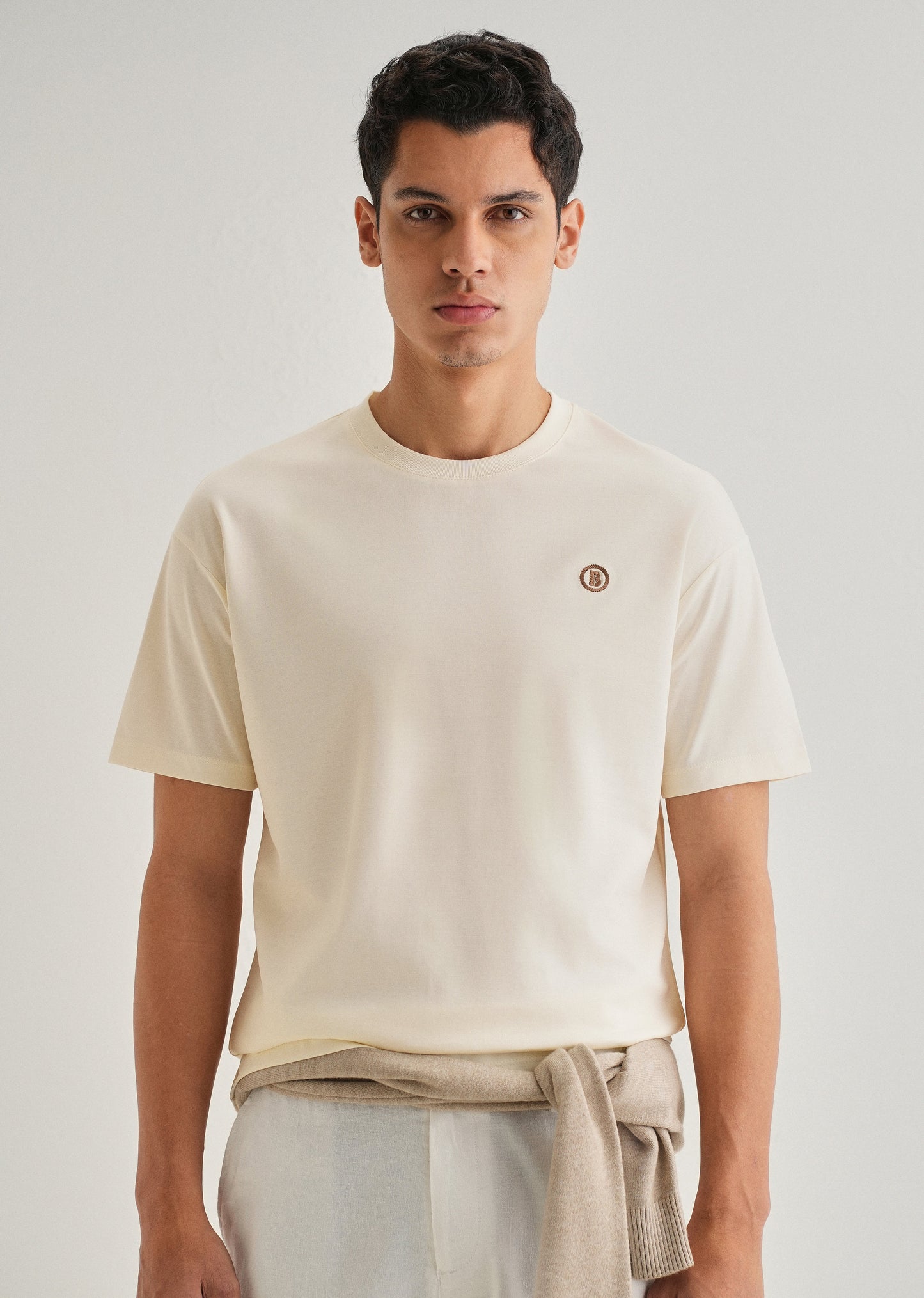 Cream Crew Neck T-shirt