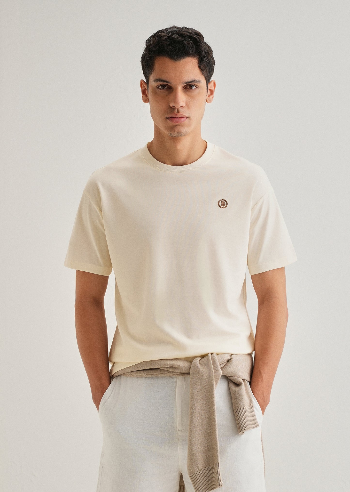 Cream Crew Neck T-shirt