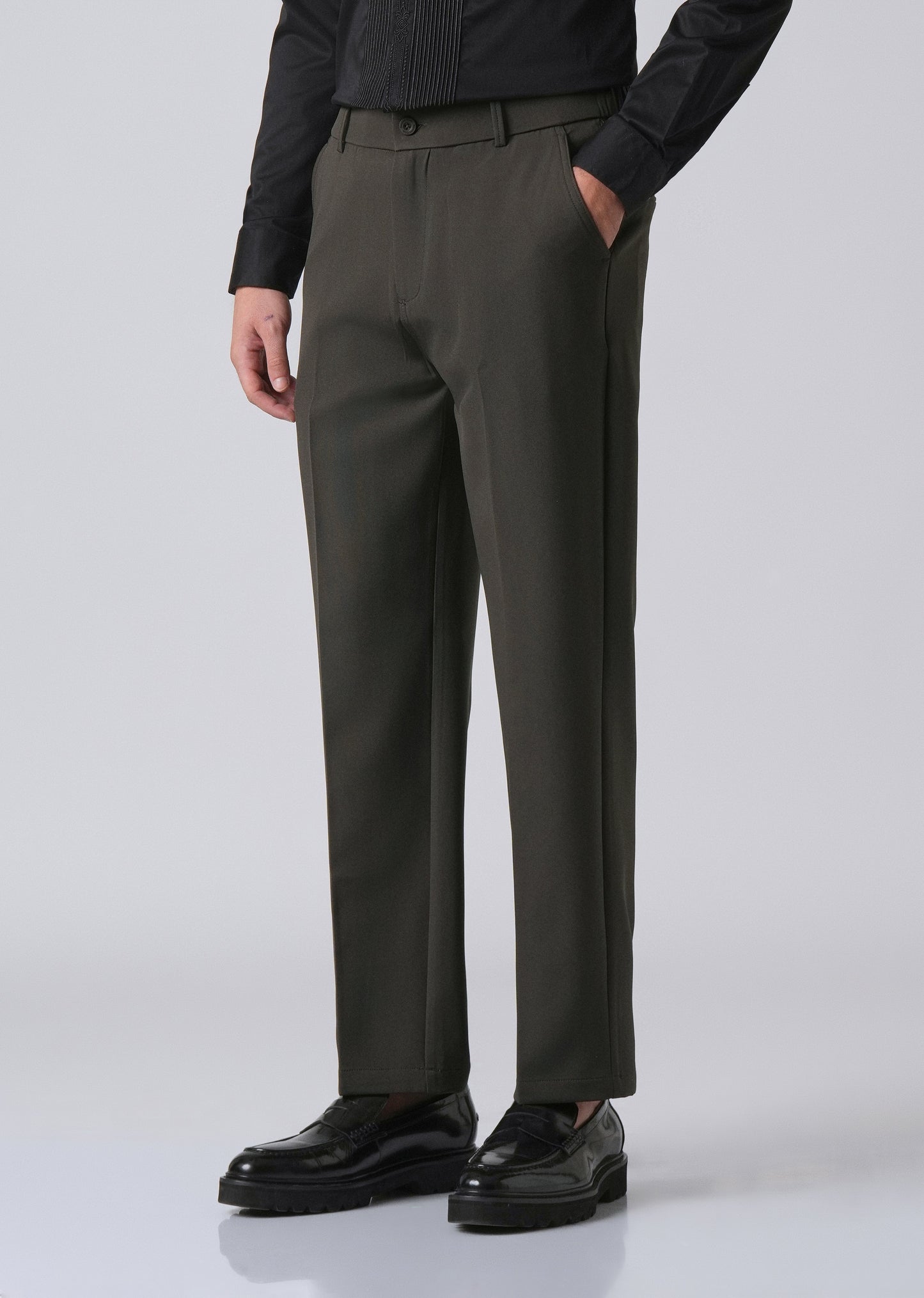 Dark Green Relaxed Fit Trousers