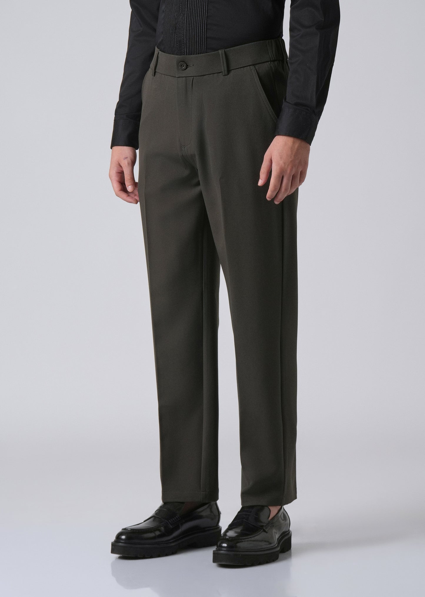 Dark Green Relaxed Fit Trousers