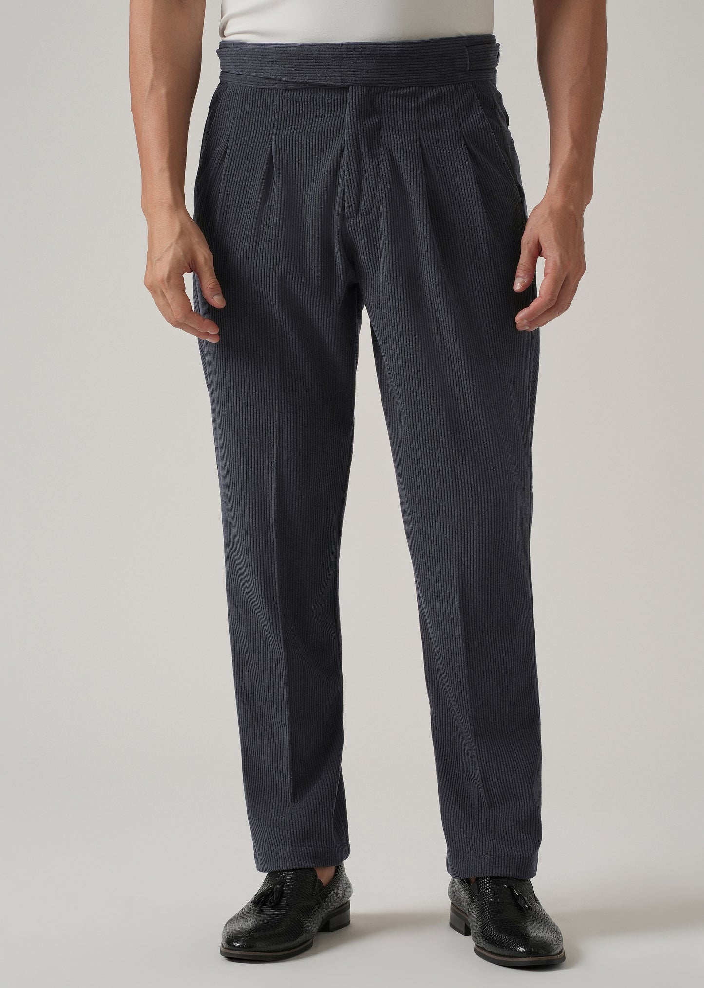 Dark Grey Corduroy Gurkha Pants