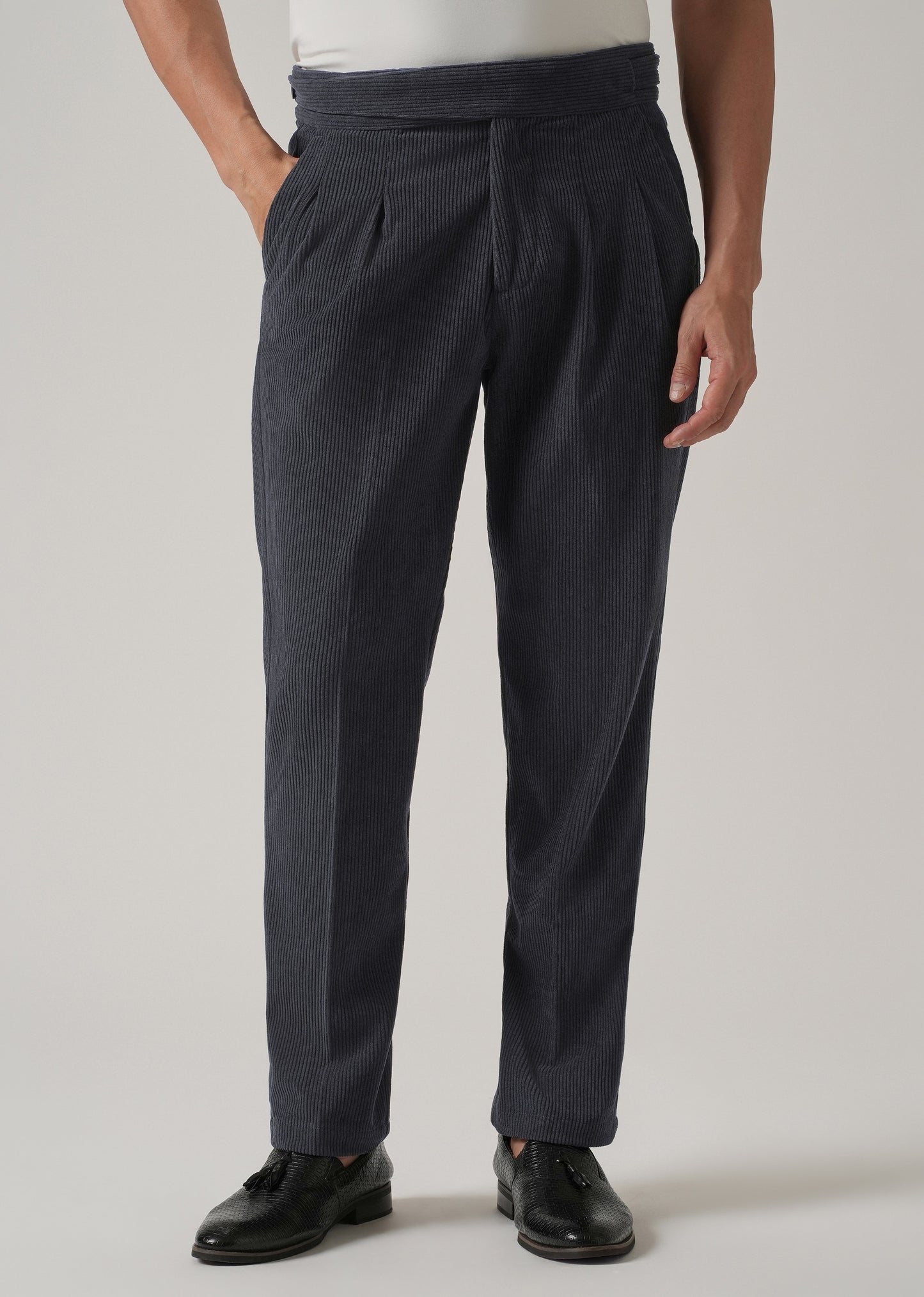 Dark Grey Corduroy Gurkha Pants