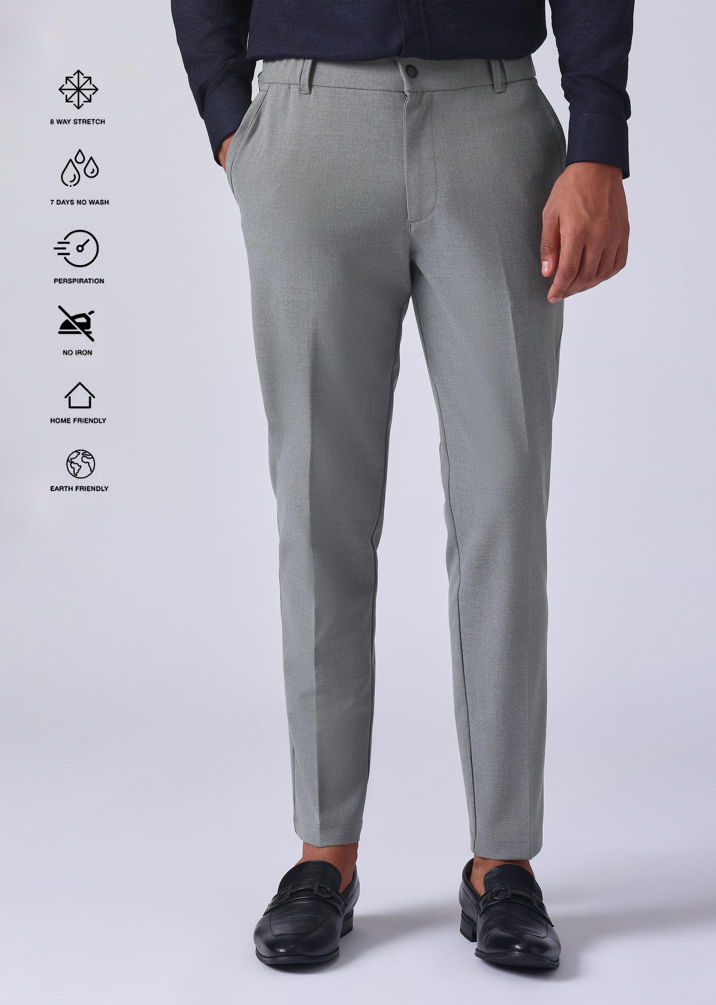 Dark Grey 8 Way Stretch Trousers