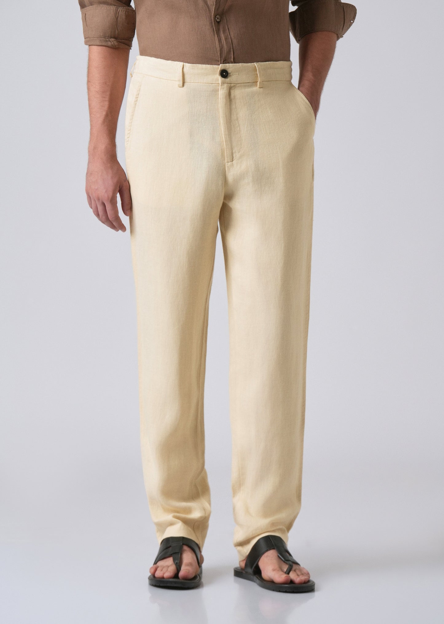 Ecru Cream Linen Pant