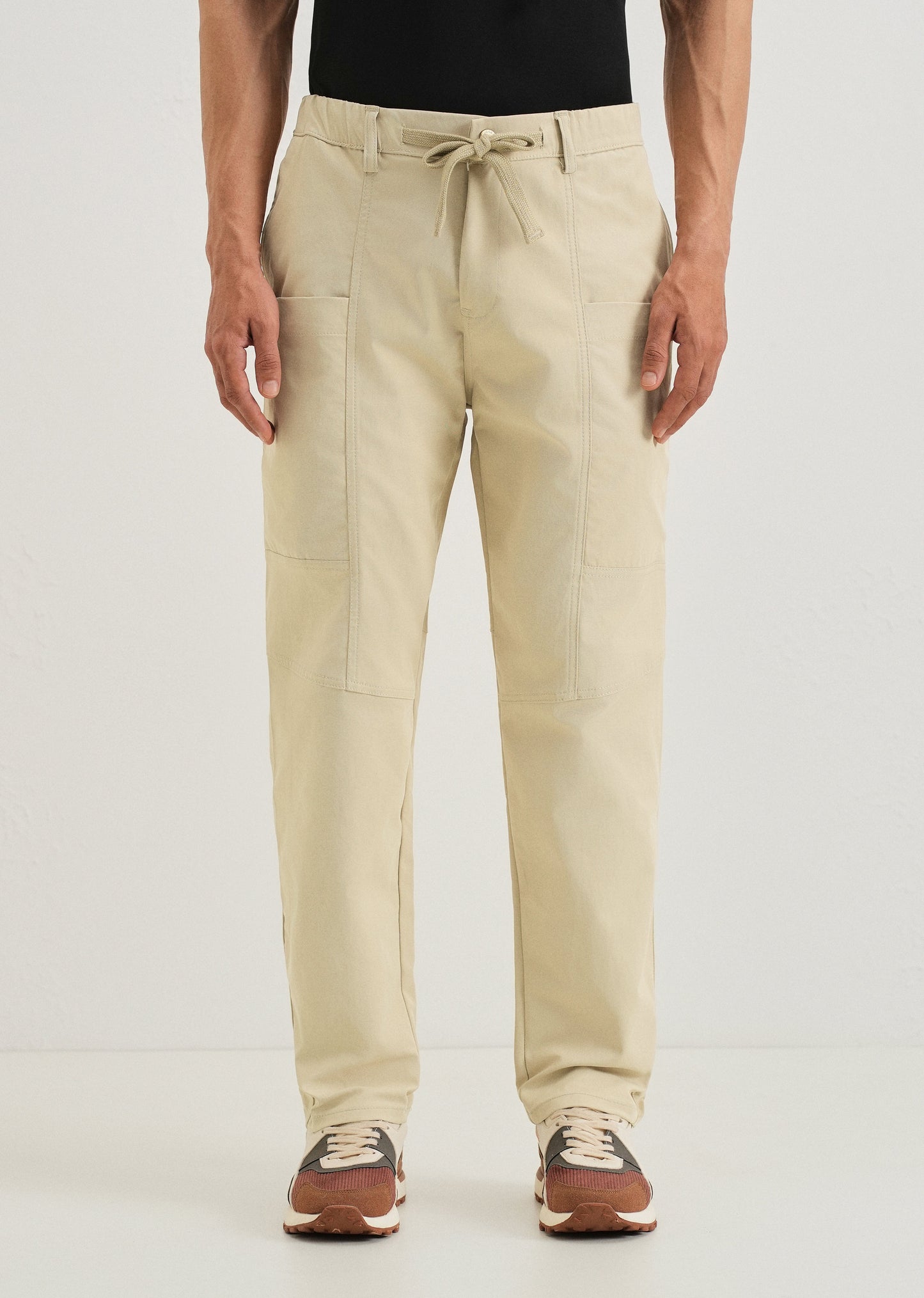 Ecru Drawstring Panel Cargo