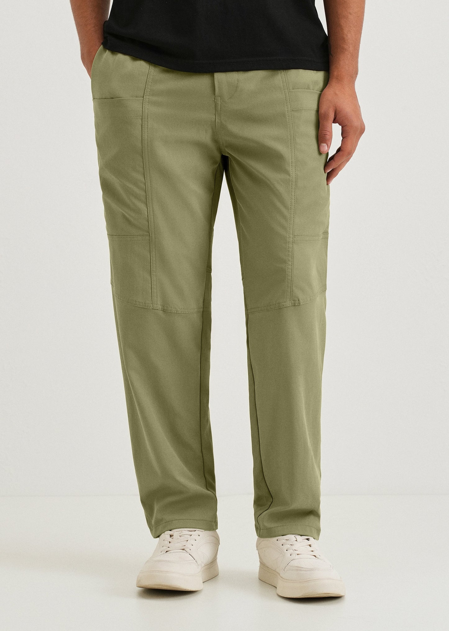 Forest Green Drawstring Panel Cargo
