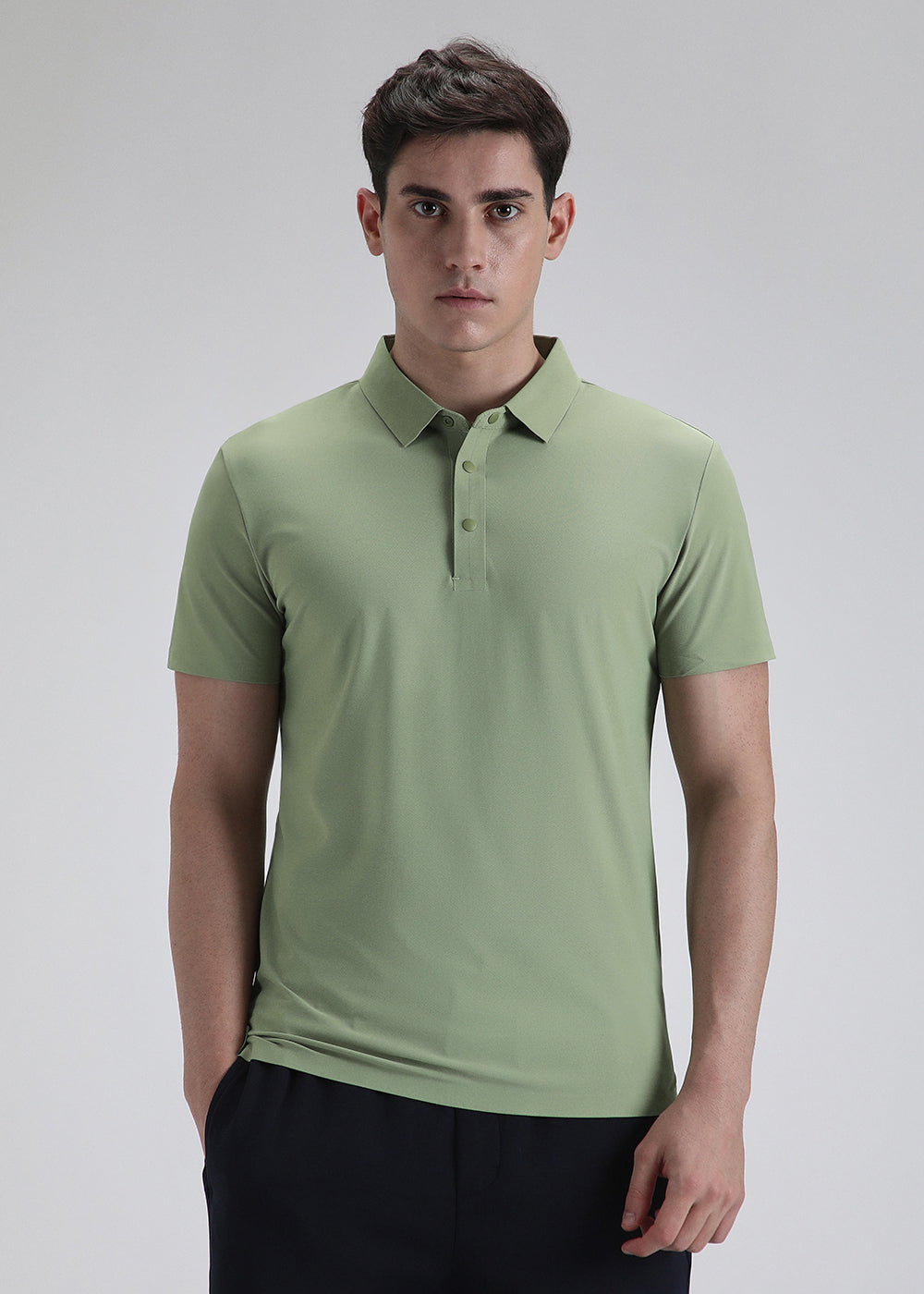 Green Plain Stitchless Polo T-shirt