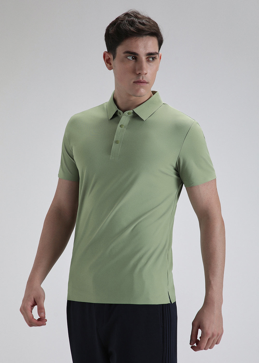 Green Plain Stitchless Polo T-shirt