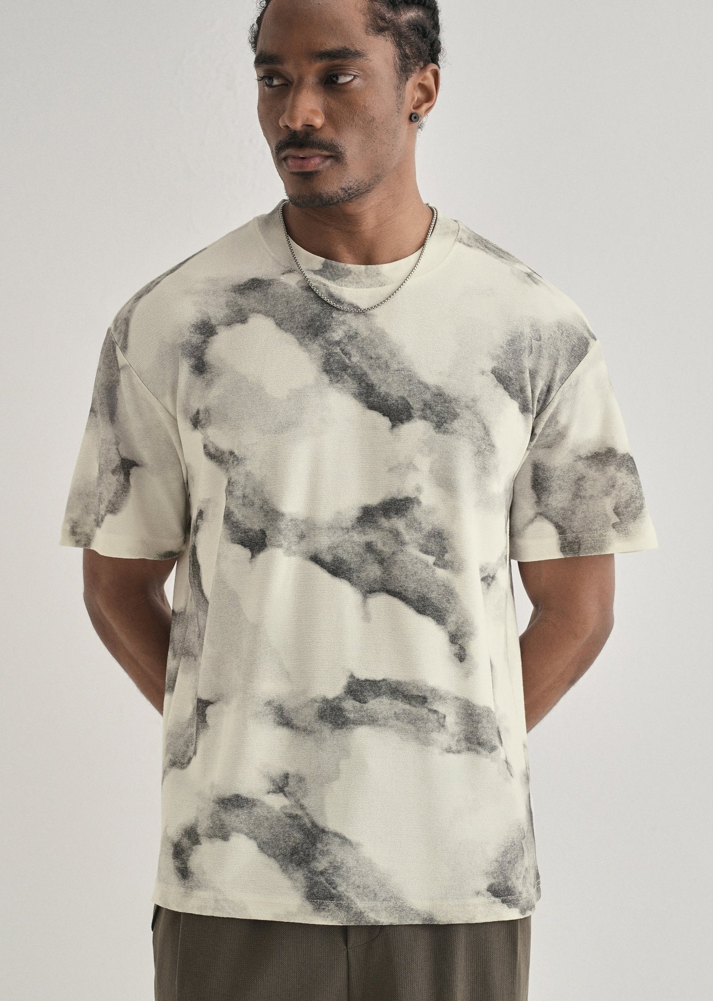 Grey Clould Wash Textured Oversized T-shirt