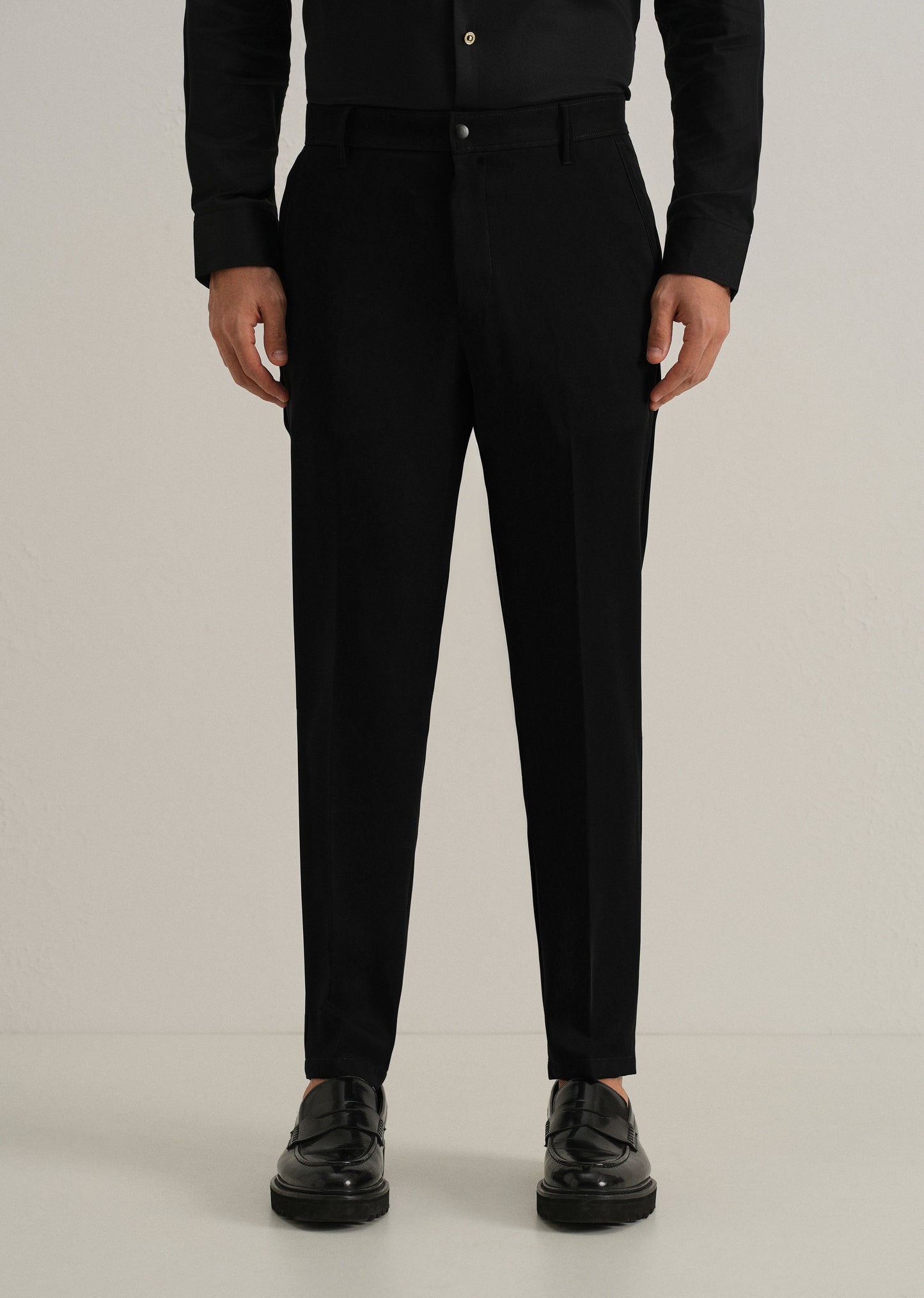 Ink Black Plain Slim Fit Trouser