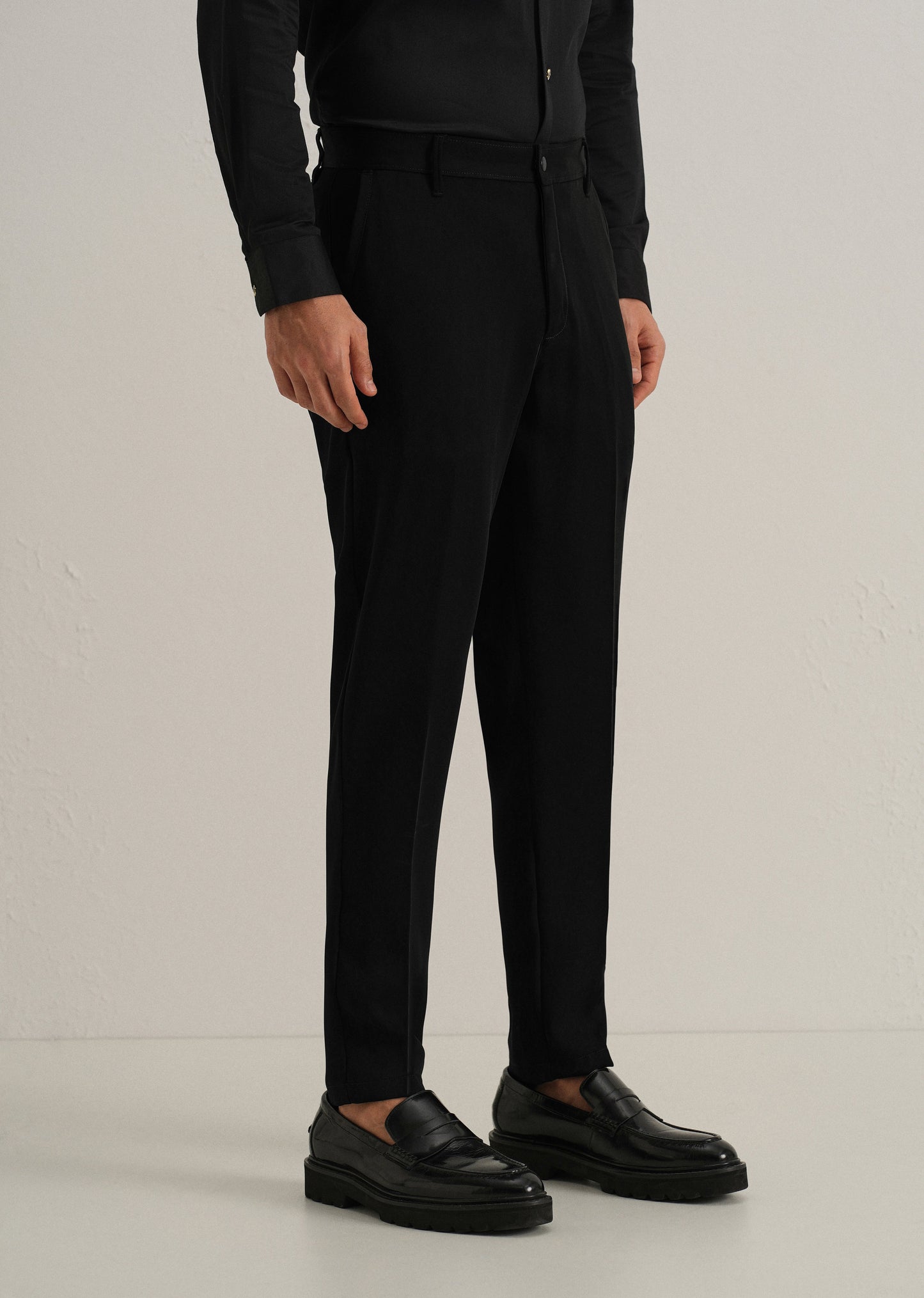 Ink Black Plain Slim Fit Trouser