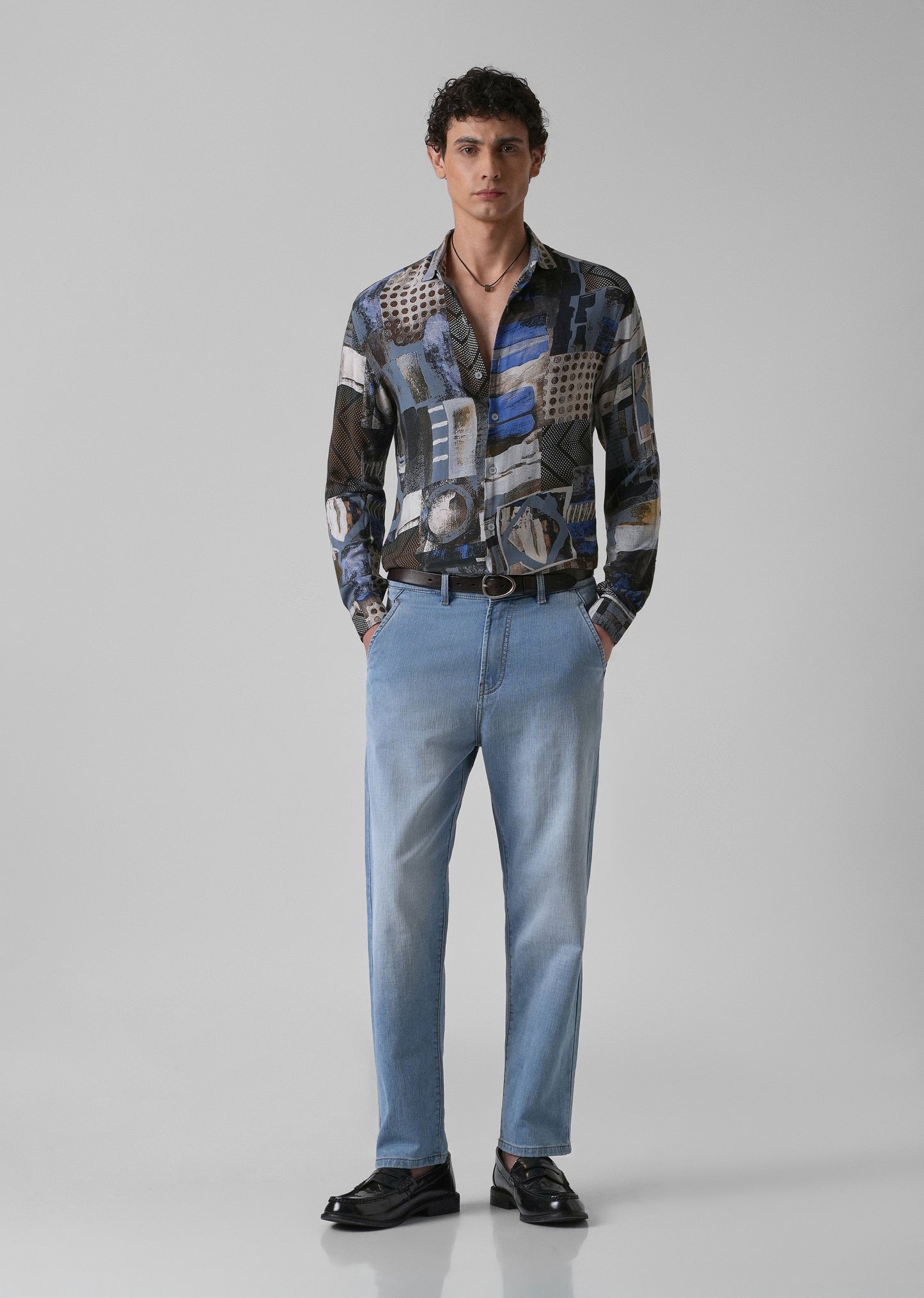 Lattice Azure Feather shirt