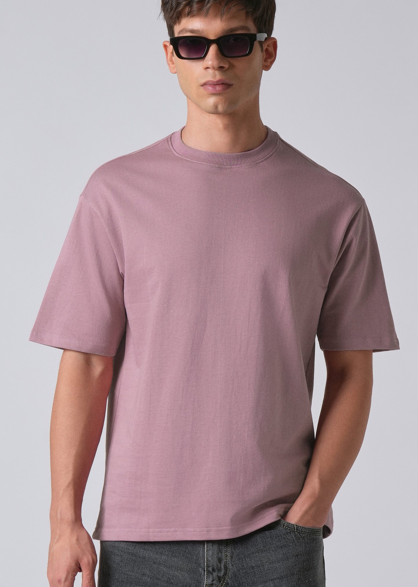 Lavender Basic Relaxed Fit T-shirt