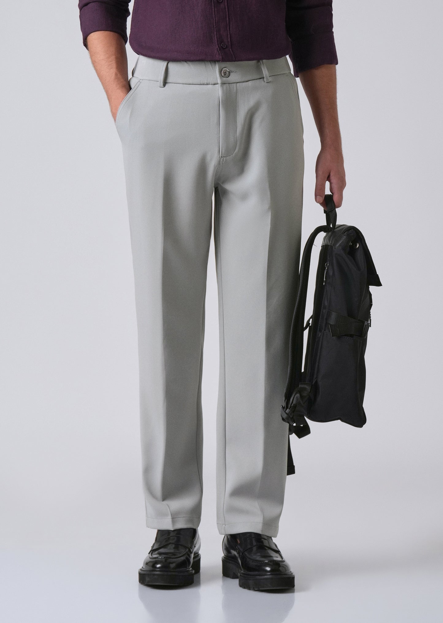 Light Grey Relaxed Fit Trousers