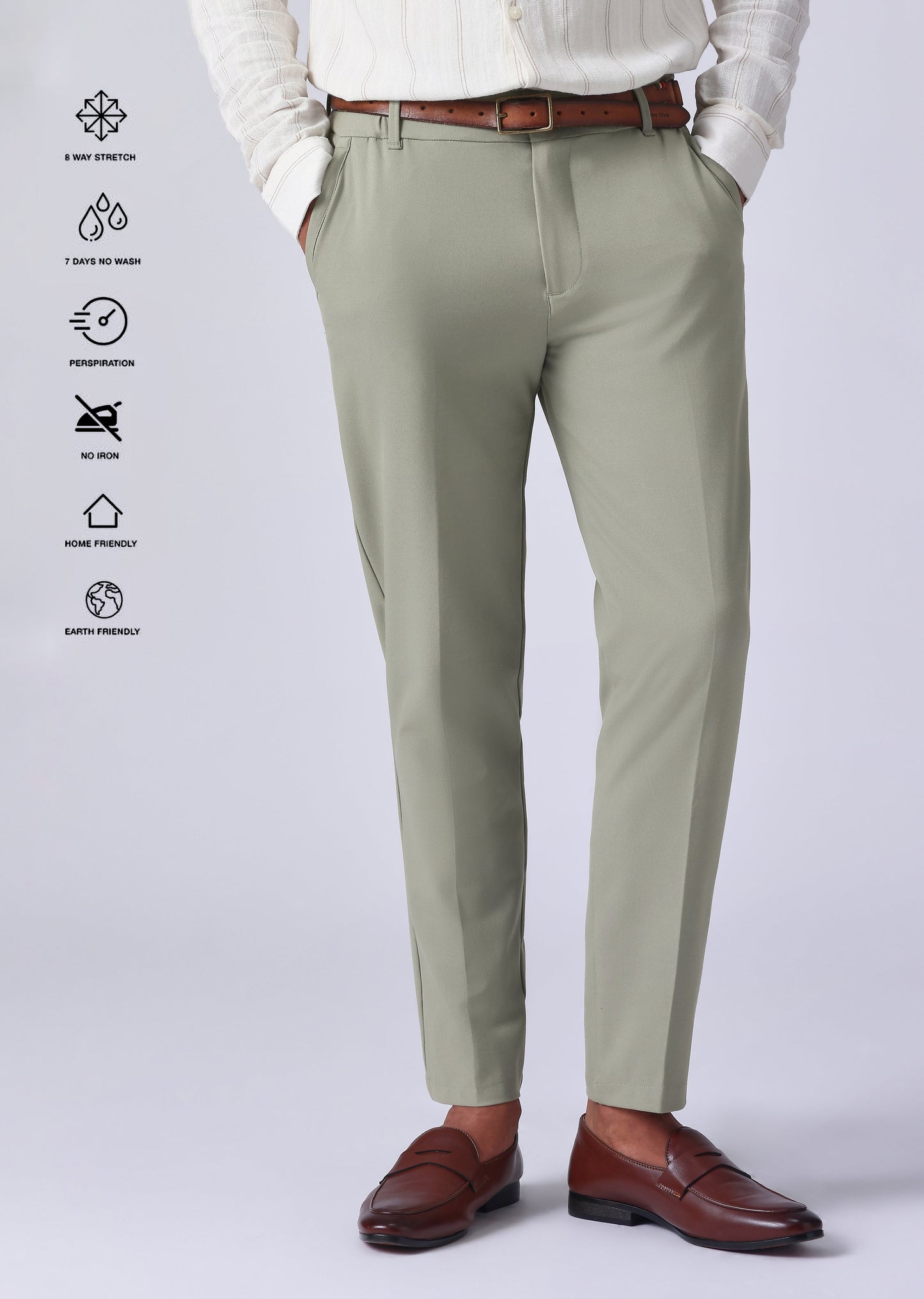 Light Green 8 Way Stretch Trousers
