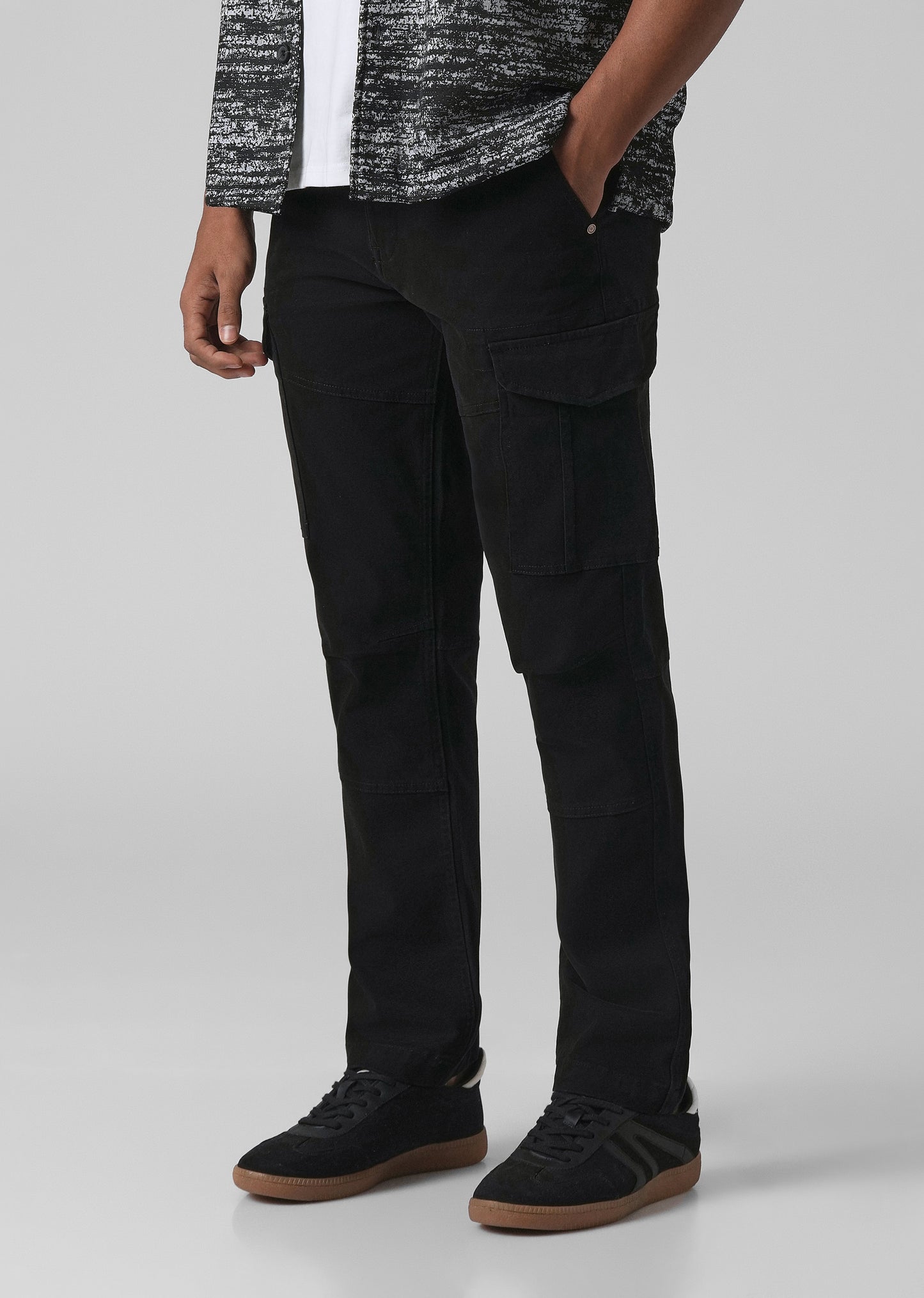 Midnight Black Regular Fit Cargo Pant