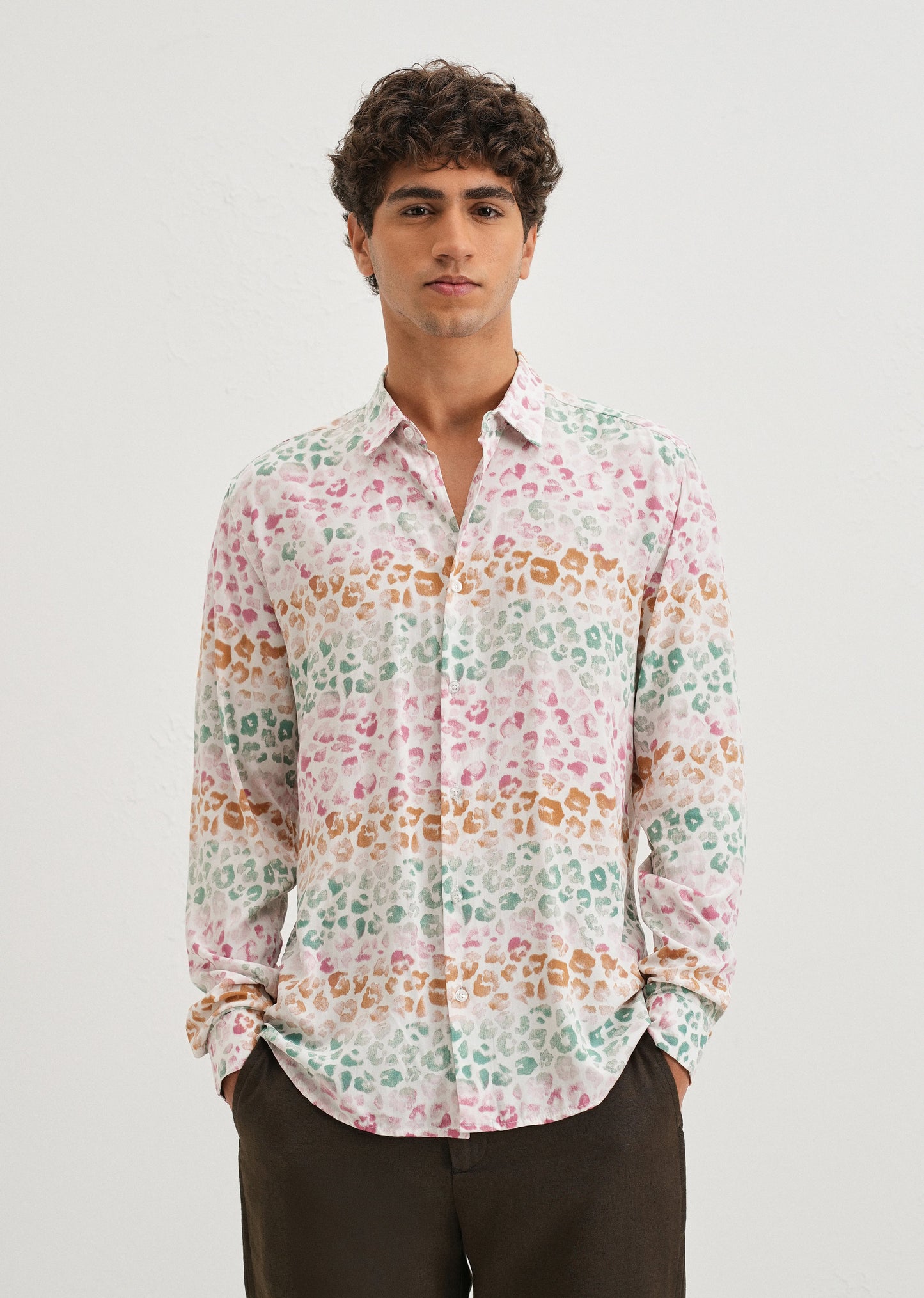 Multi coloured Panthera Print Full sleeve shirt
