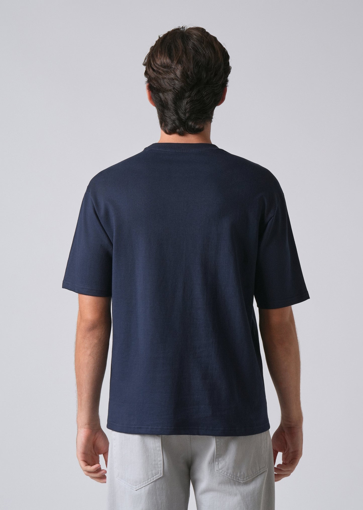 Navy Blue Basic Relaxed Fit T-shirt
