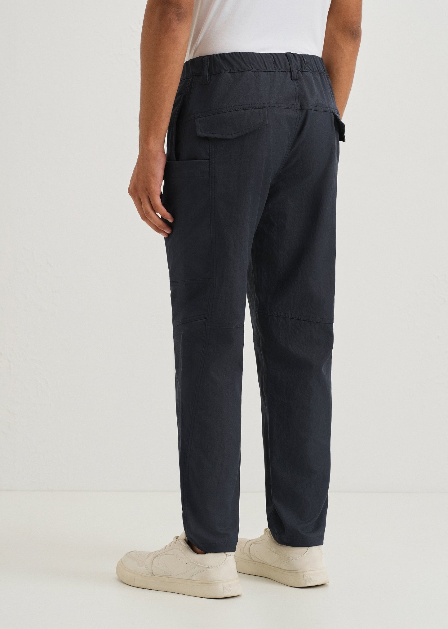 Navy Blue Drawstring Panel Cargo