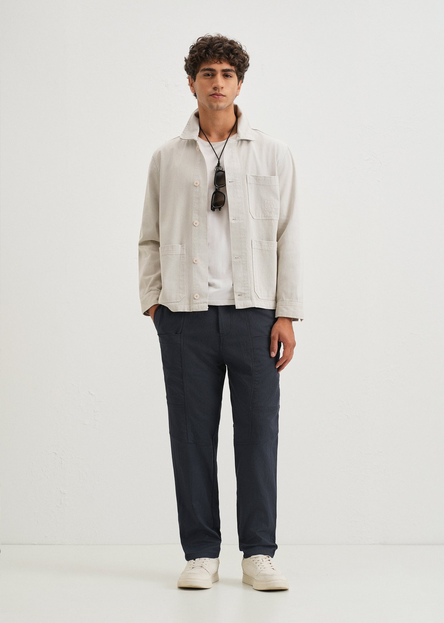 Navy Blue Drawstring Panel Cargo