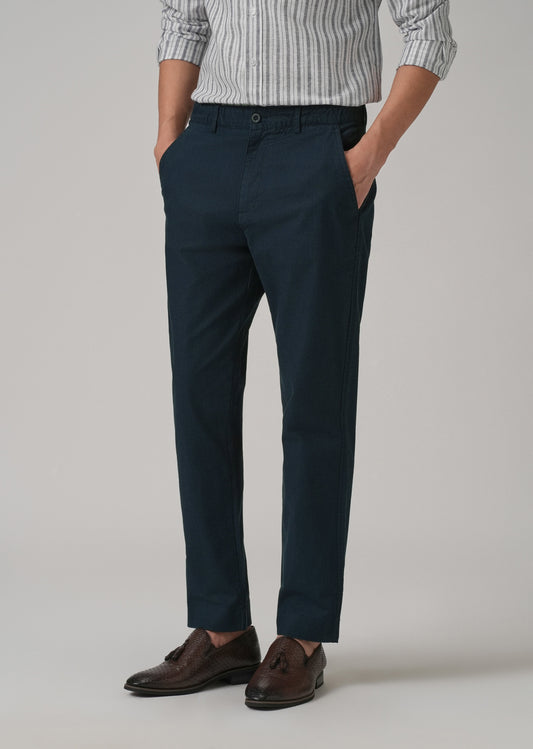 Navy Blue Cotton Trouser