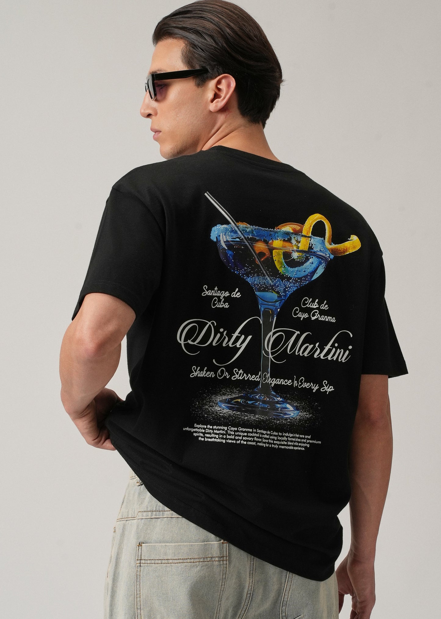 Noir Black Back Print Oversized T-shirt