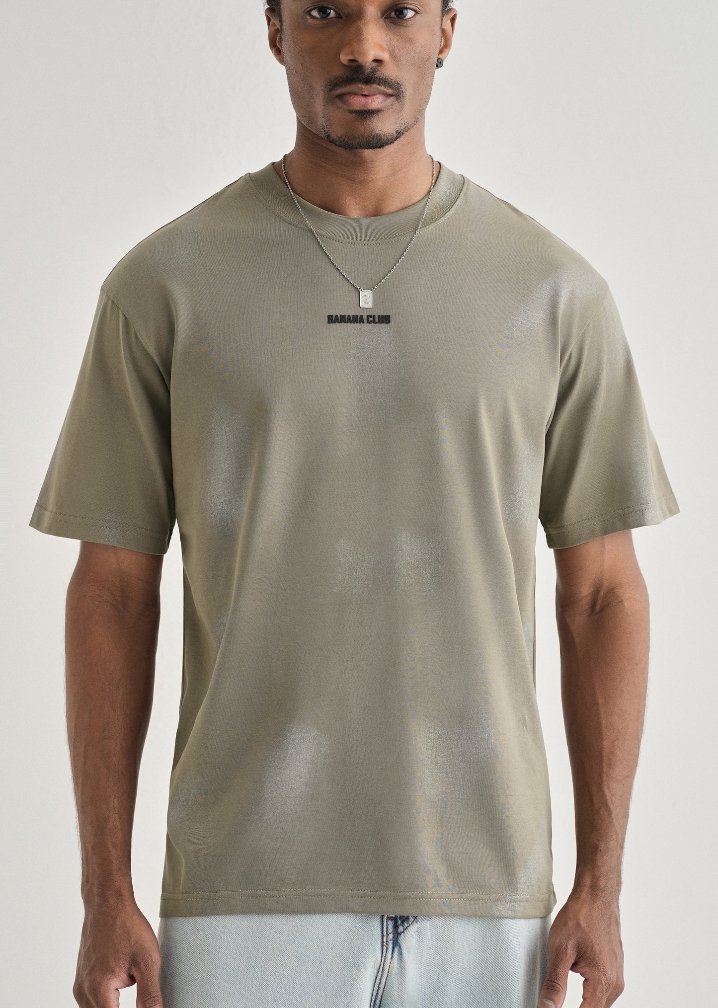 Olive Brushstroke Oversized T-shirt
