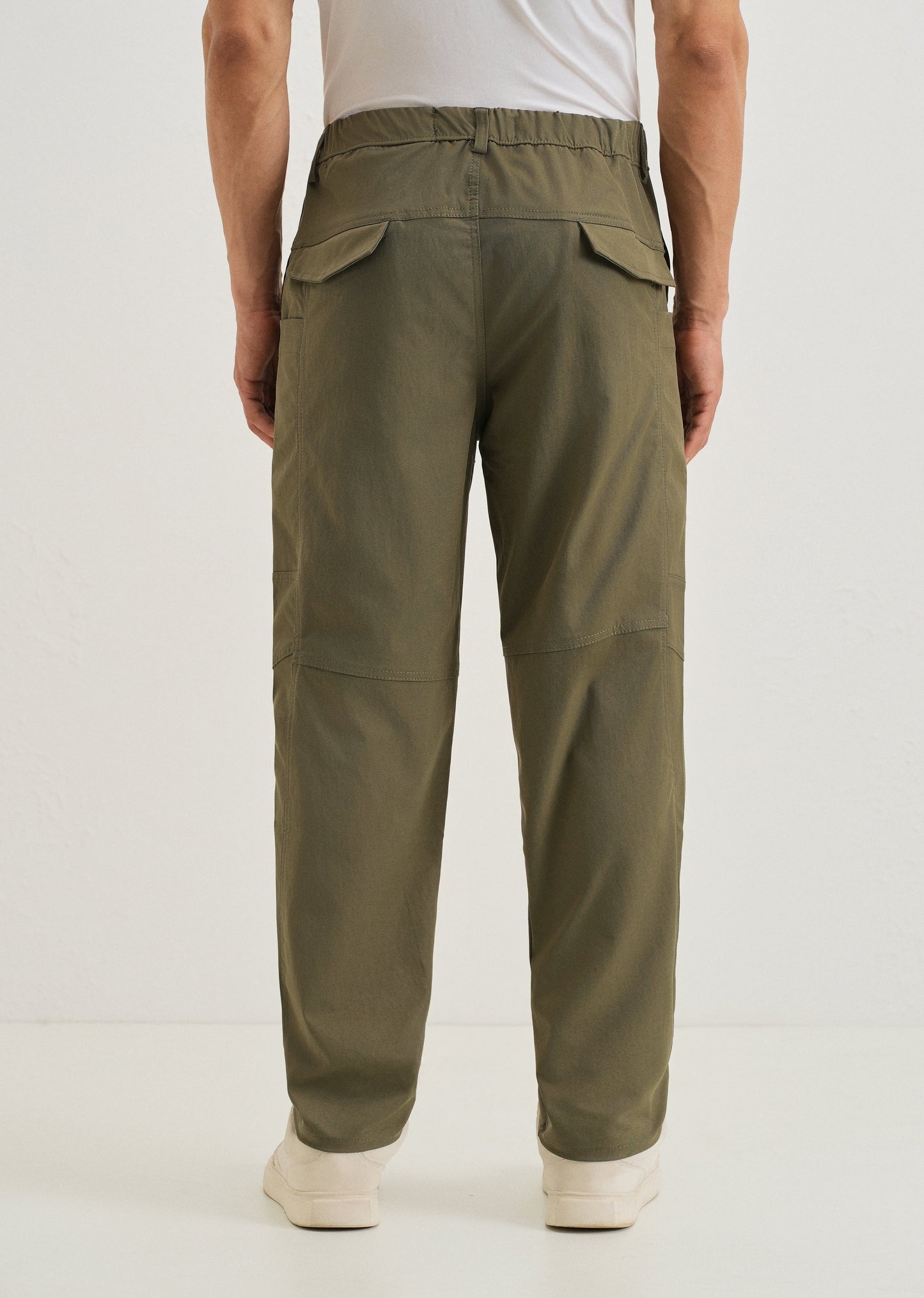 Olive Drawstring Panel Cargo