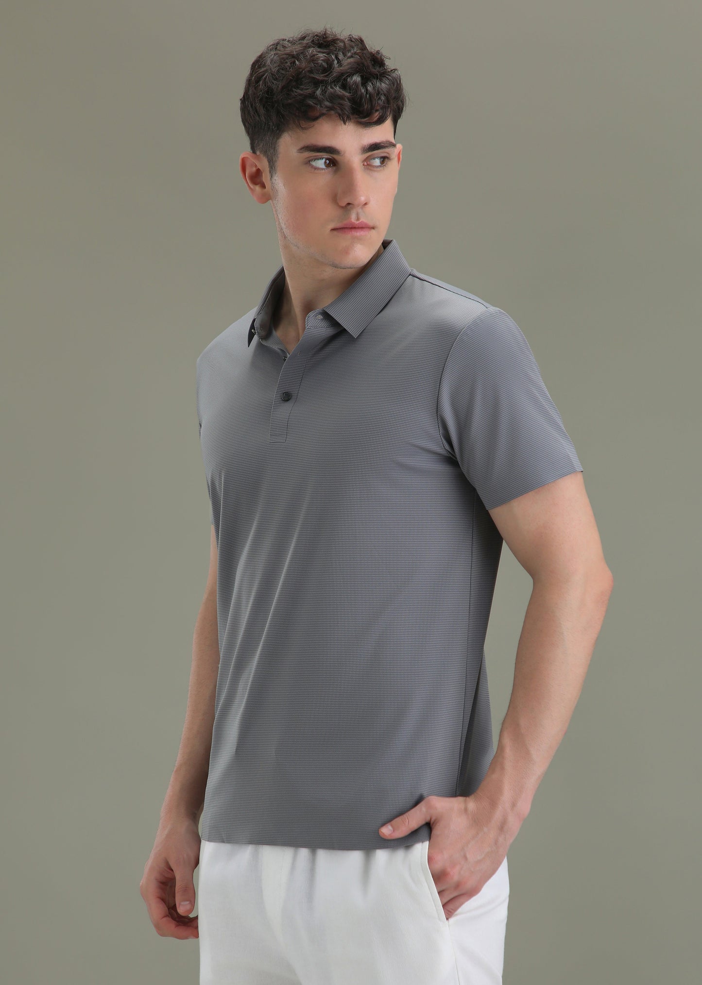 Patterned Violet Plain Stitchless Polo T-shirt