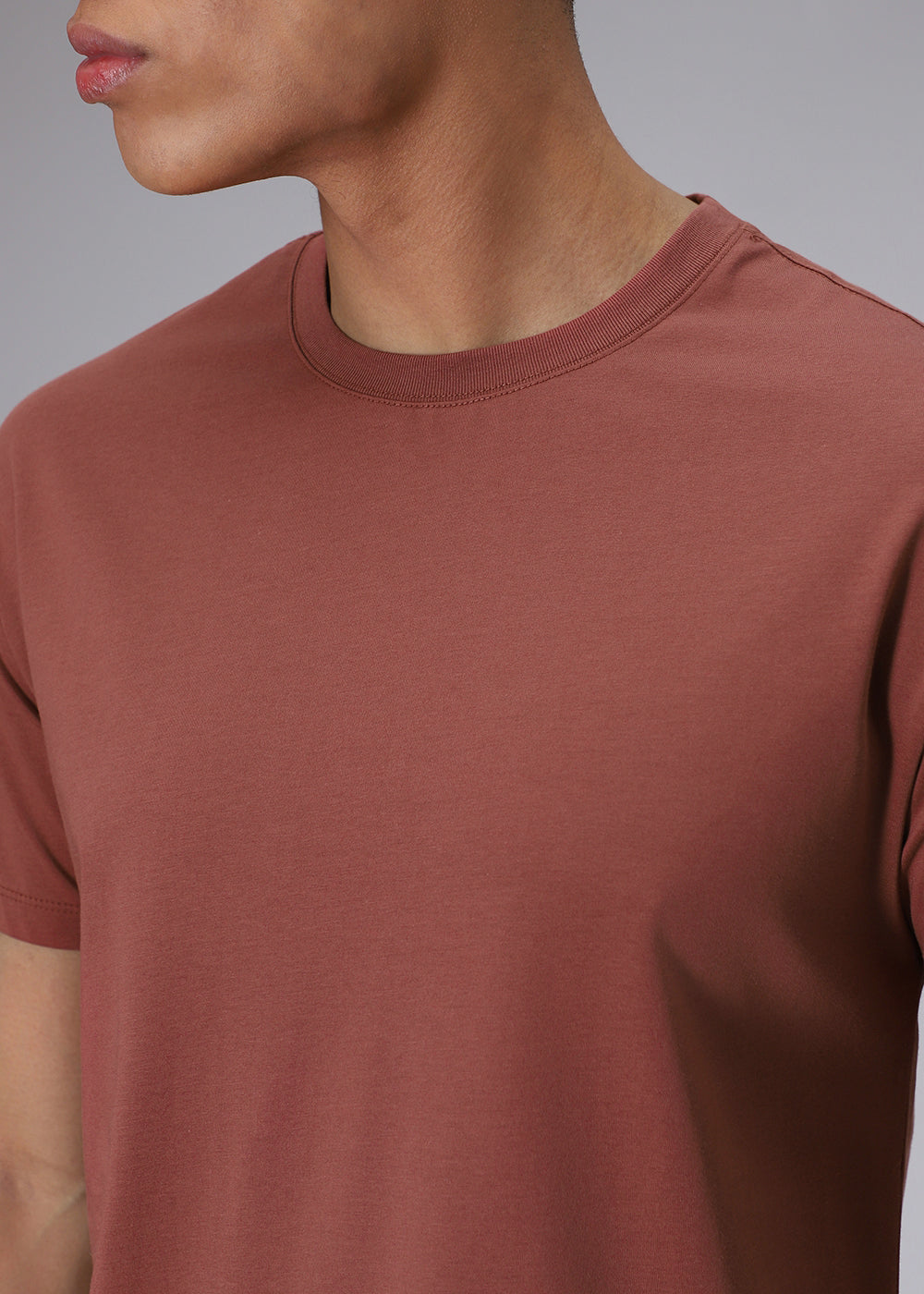 Plum Red Plain Regular T-shirt