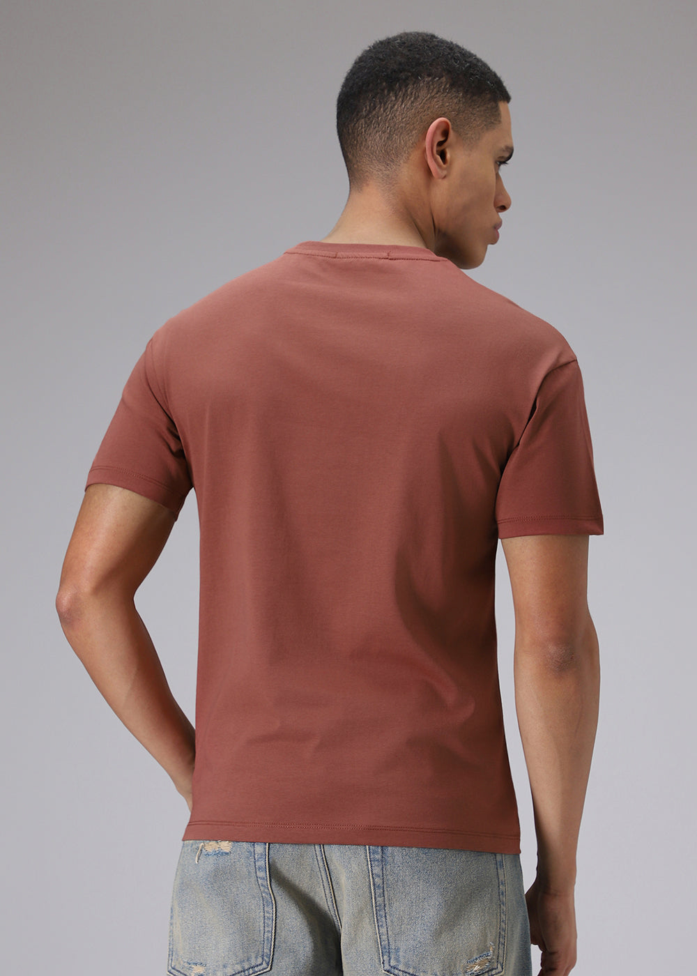 Plum Red Plain Regular T-shirt