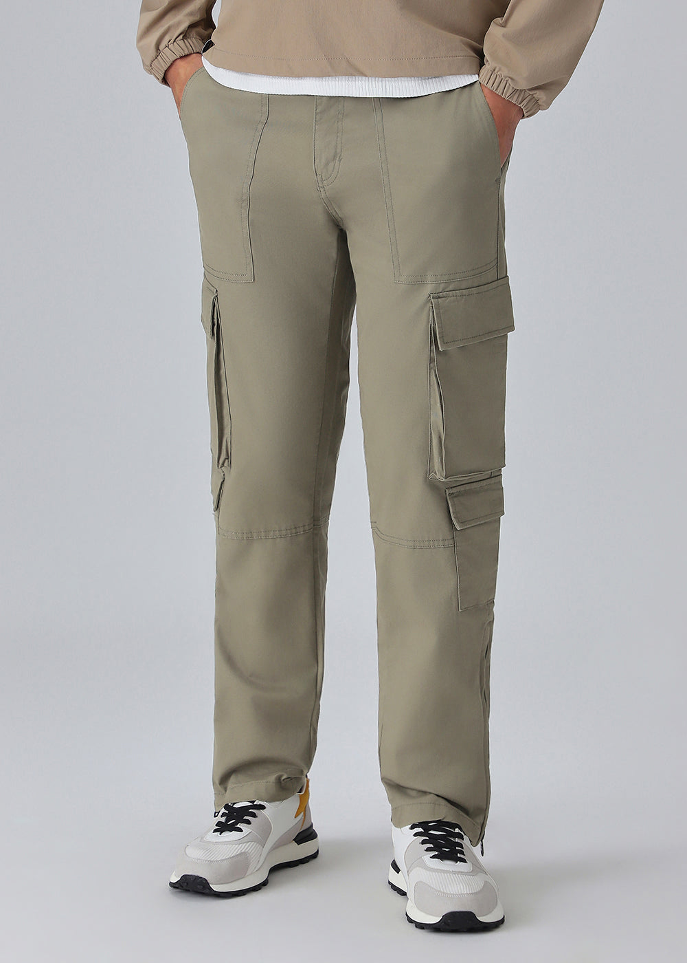 Olive Zipper Cargo Pant