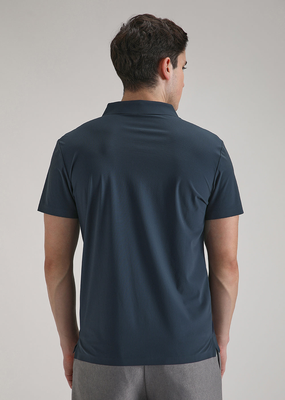 Self Blue Plain Stitchless Polo T-shirt